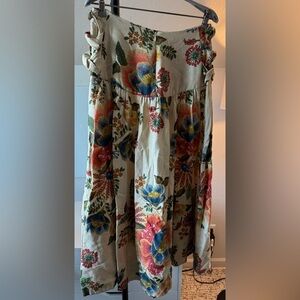 Farm Rio Floral Print Skirt with Tie Details